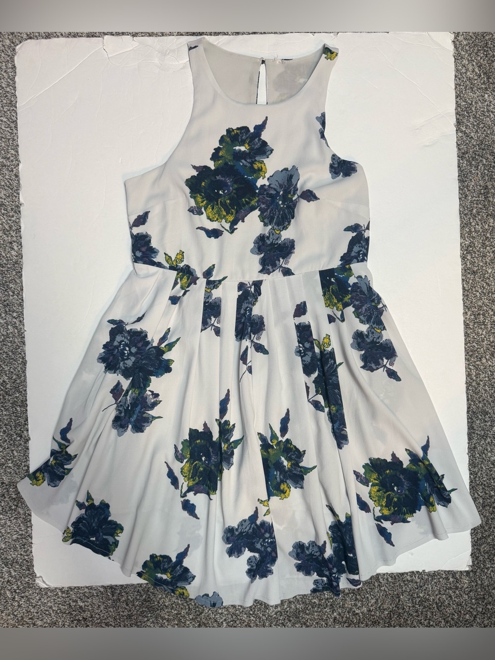Free People Cloud Combo White Floral Casual Sleeveless Pleated Mini Dress M/L - Picture 7 of 15